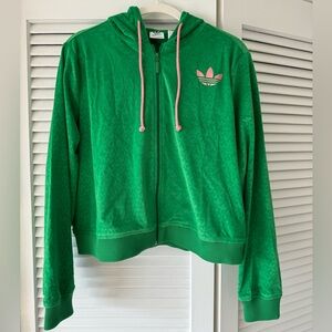 adidas adicolor heritage now velour zip hoodie